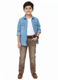 Brown Denim-Style Jeans