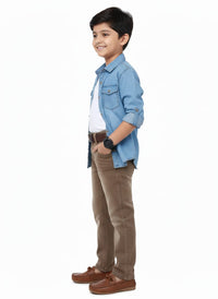 Brown Denim-Style Jeans