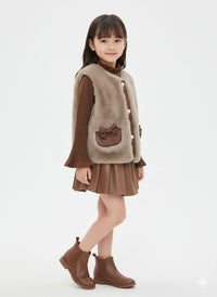 Brown Fur Vest Set (3 pcs)