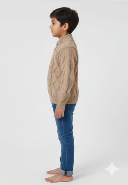 Camel Cable-Knit Sweater