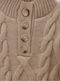 Camel Cable-Knit Sweater