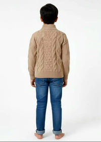 Camel Cable-Knit Sweater