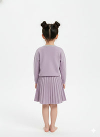 Chanel Inspired Lilac Skirt Set