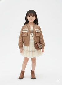 Chic Style Skirt set with Bomber Jacket