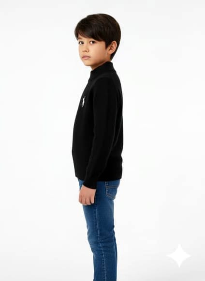 Classic Black Mock Neck Sweater