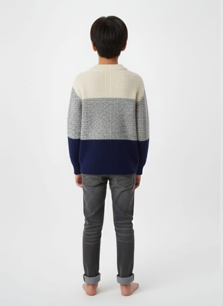 Color-Block Crew Neck Sweater