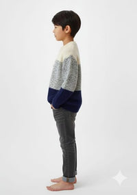 Color-Block Crew Neck Sweater