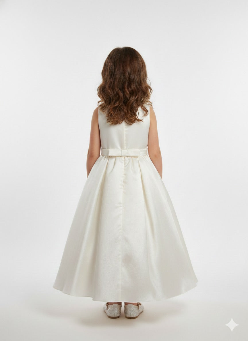 Cream Embroidered A-Line Gown