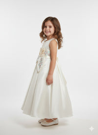 Cream Embroidered A-Line Gown