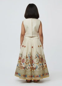 Cream Embroidered Lehenga set