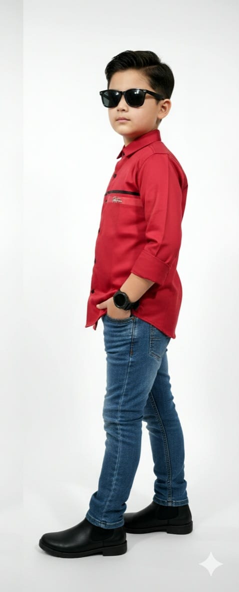 Crimson red Glaze Shirt