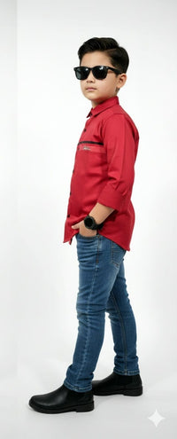 Crimson red Glaze Shirt