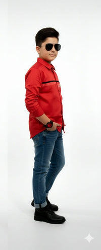 Crimson red Glaze Shirt