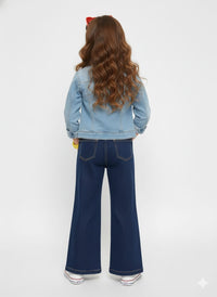 Dark Blue Mid-wash slight flare jeans