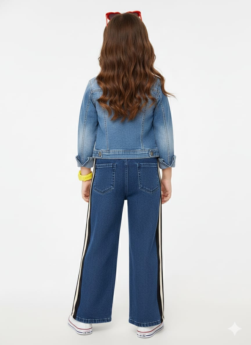 Dark Blue with White & Black Stripe