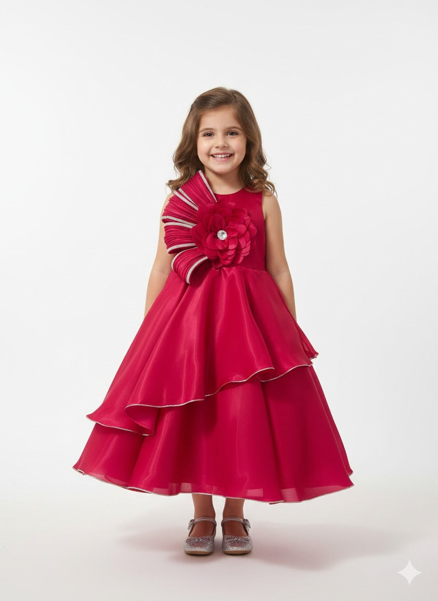 Dark Pink or Raspberry-toned formal dress