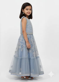 Dusty Blue Embellished Lehenga Set