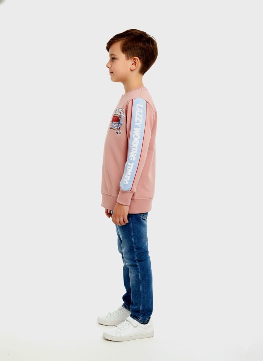 Dusty rose crew-neck sweatshirt