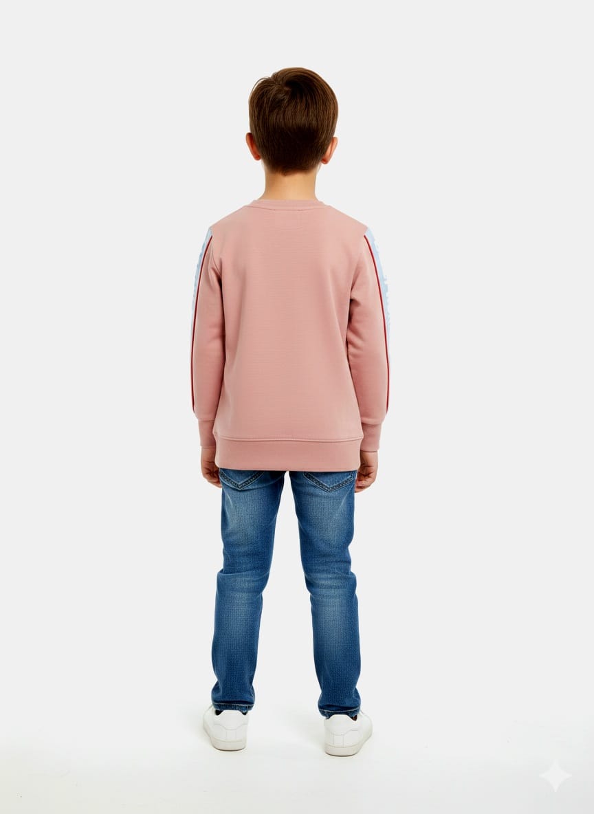 Dusty rose crew-neck sweatshirt