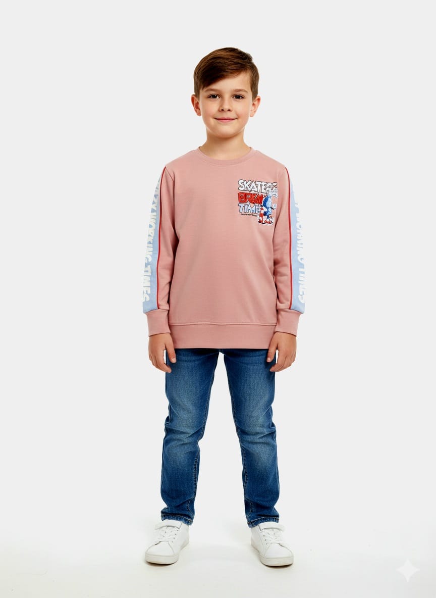 Dusty rose crew-neck sweatshirt