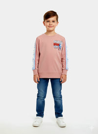 Dusty rose crew-neck sweatshirt