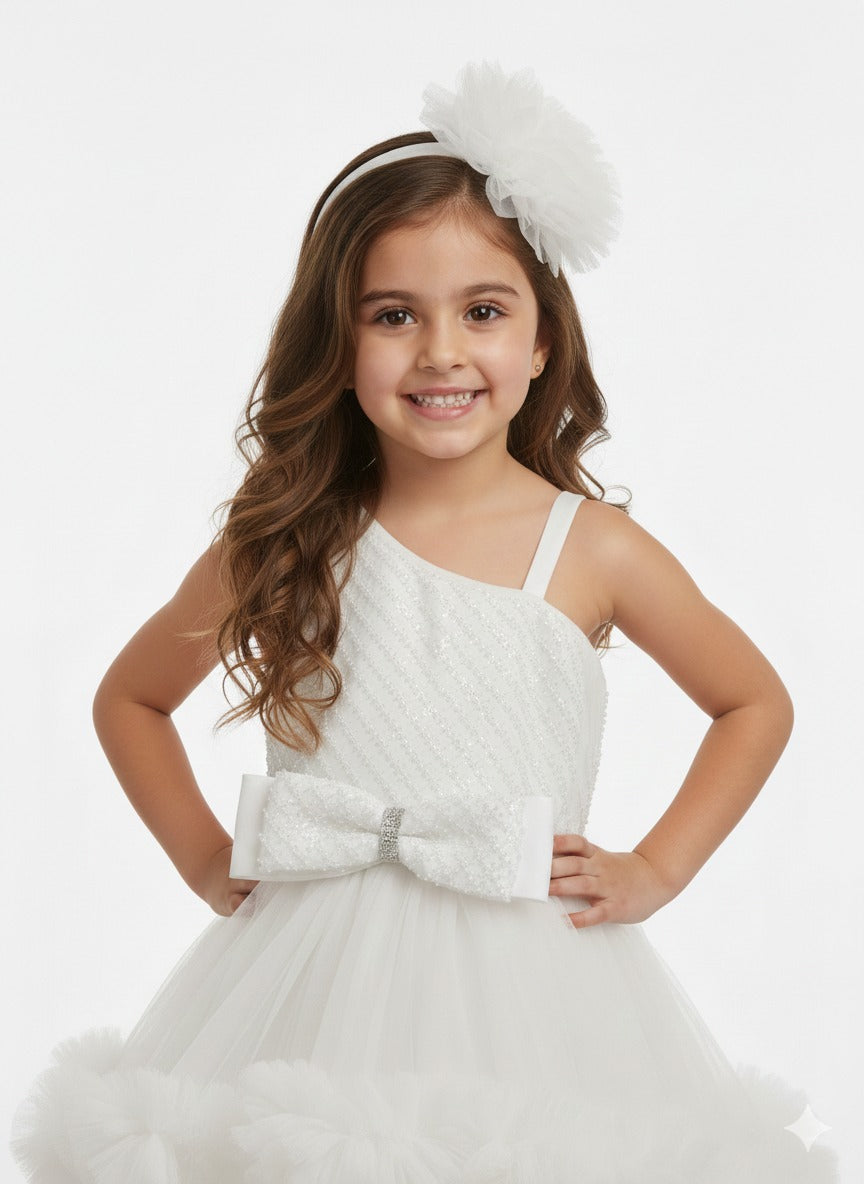 Ethereal White Frock with Detachable Tail