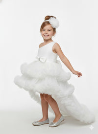 Ethereal White Frock with Detachable Tail