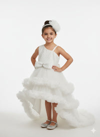 Ethereal White Frock with Detachable Tail