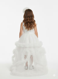 Ethereal White Frock with Detachable Tail