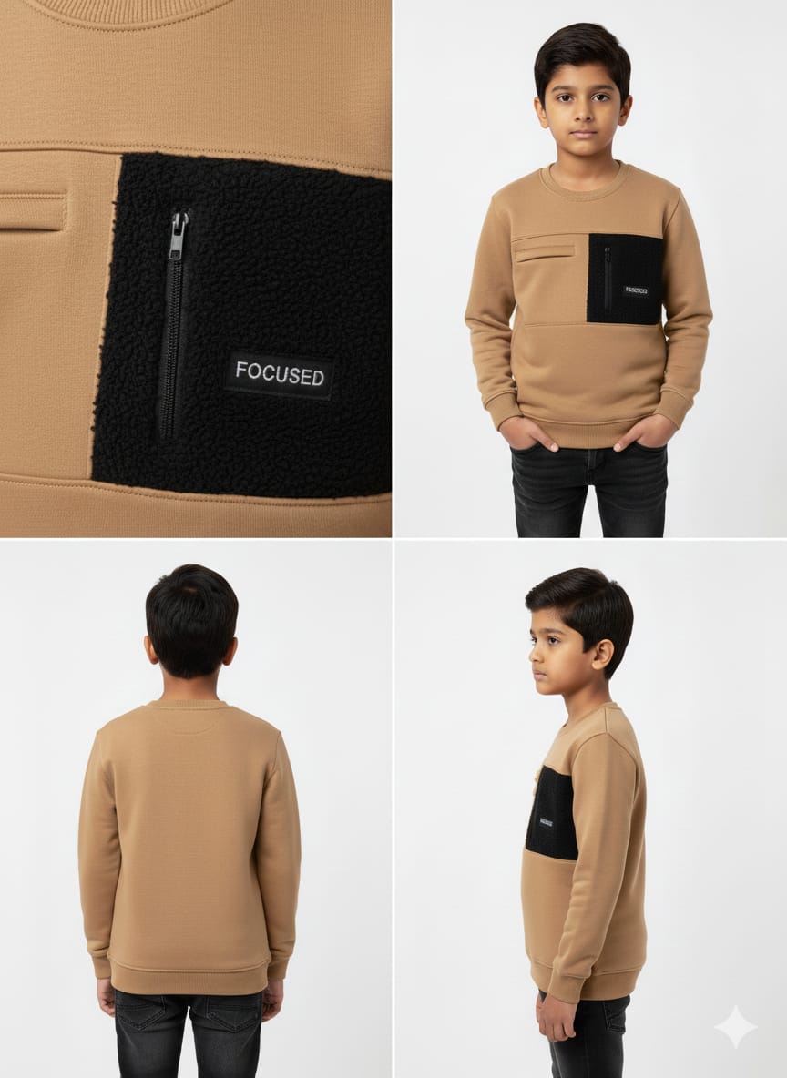 Faux Fur Pocket Sweatshirt