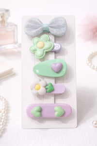 Five-piece set of hair clips