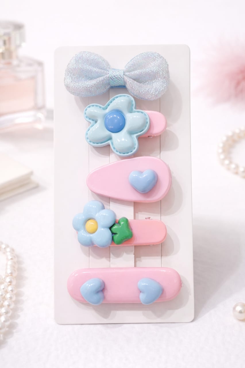 Five-piece set of hair clips
