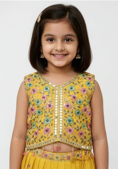 Floral Yellow Embroidered Set