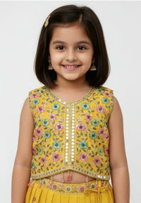 Floral Yellow Embroidered Set