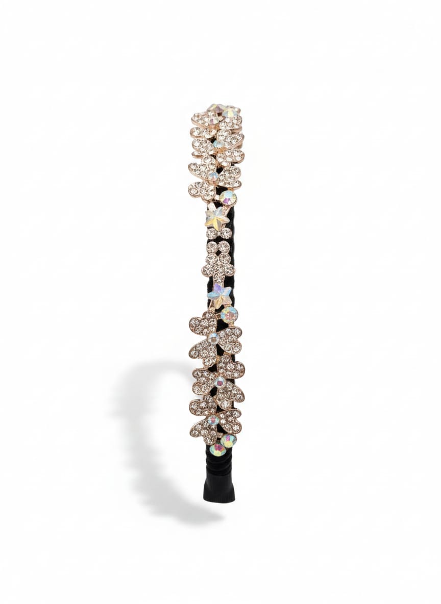 Flower-Shaped Cluster Metal Headband
