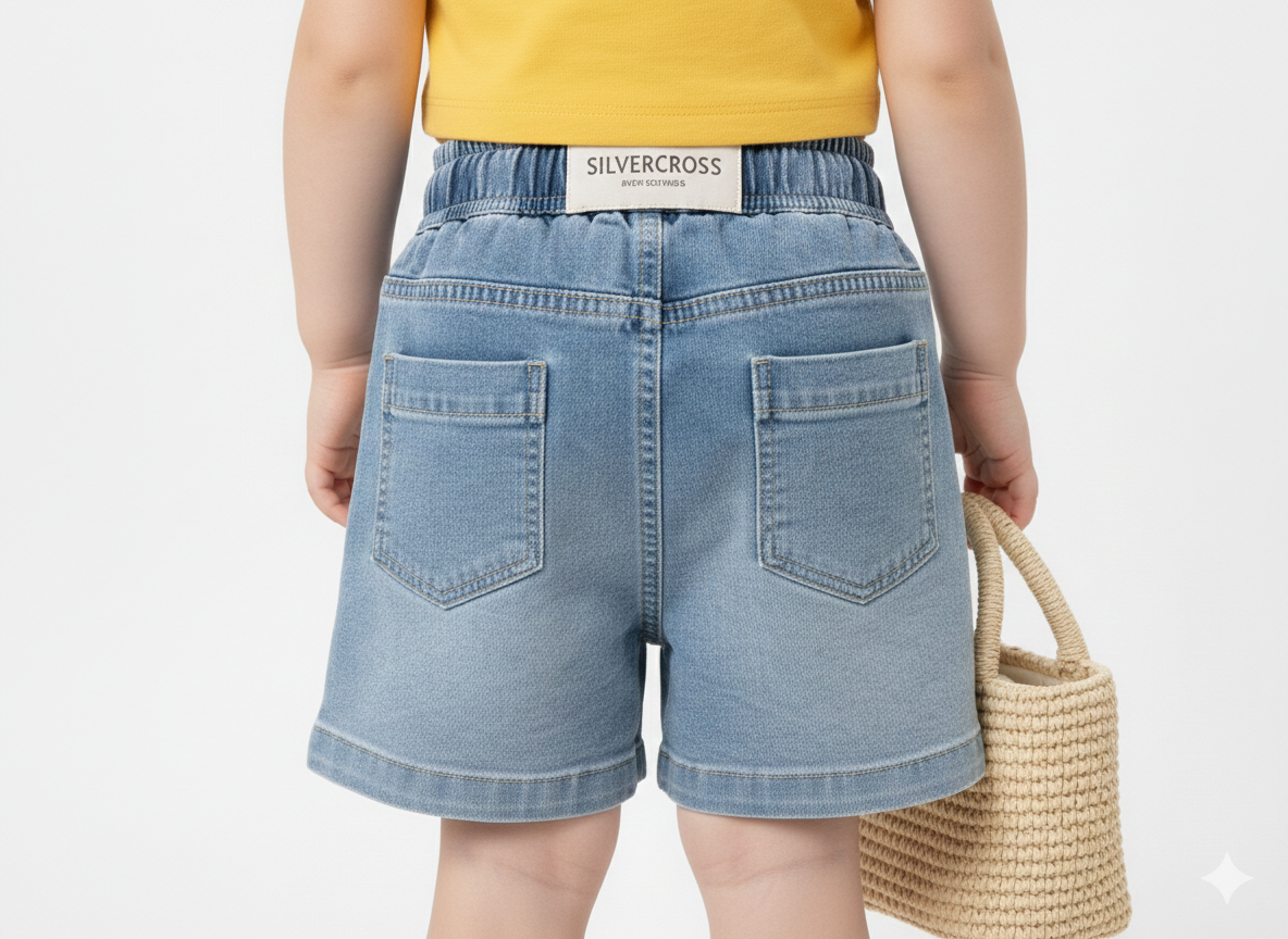 The "Playful Stripe" Distressed Denim Shorts