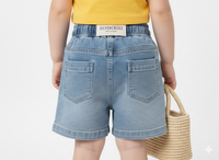 The "Playful Stripe" Distressed Denim Shorts