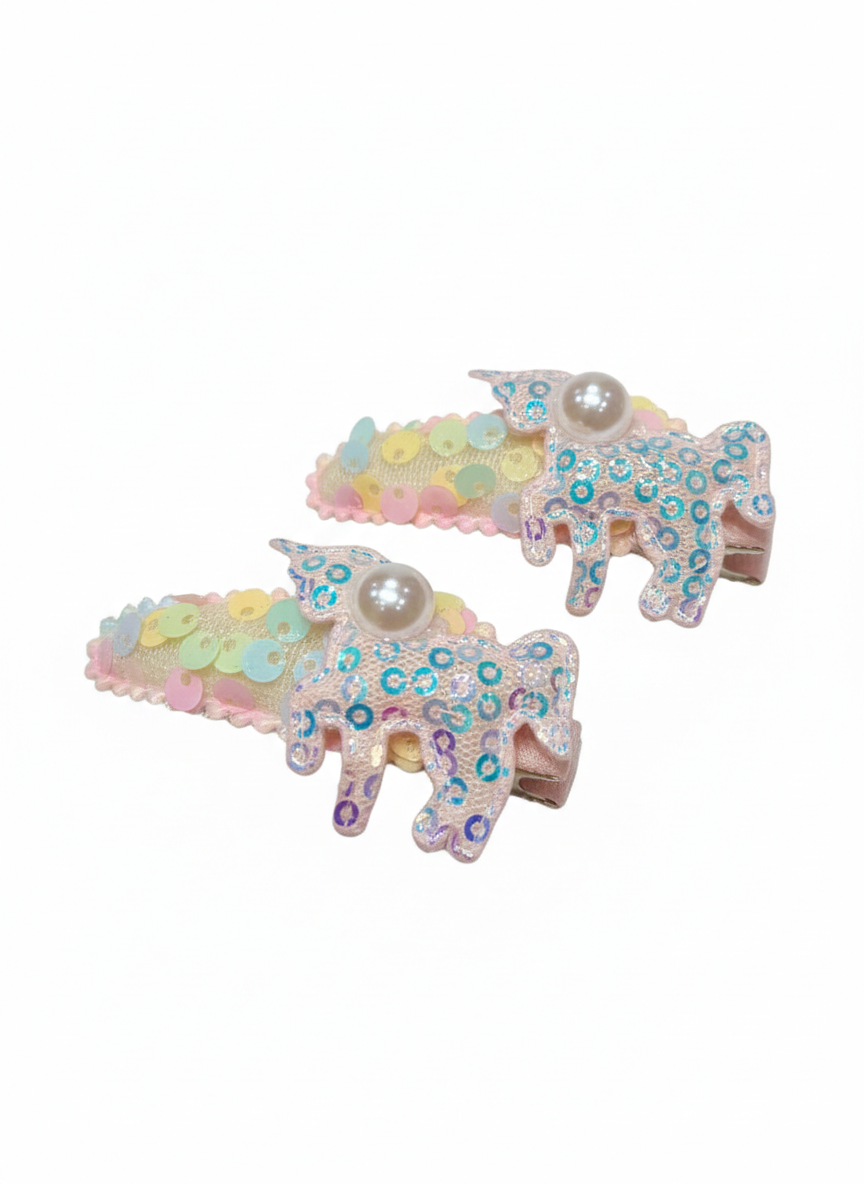 Magical Sparkle Unicorn Sequin Hair Clips