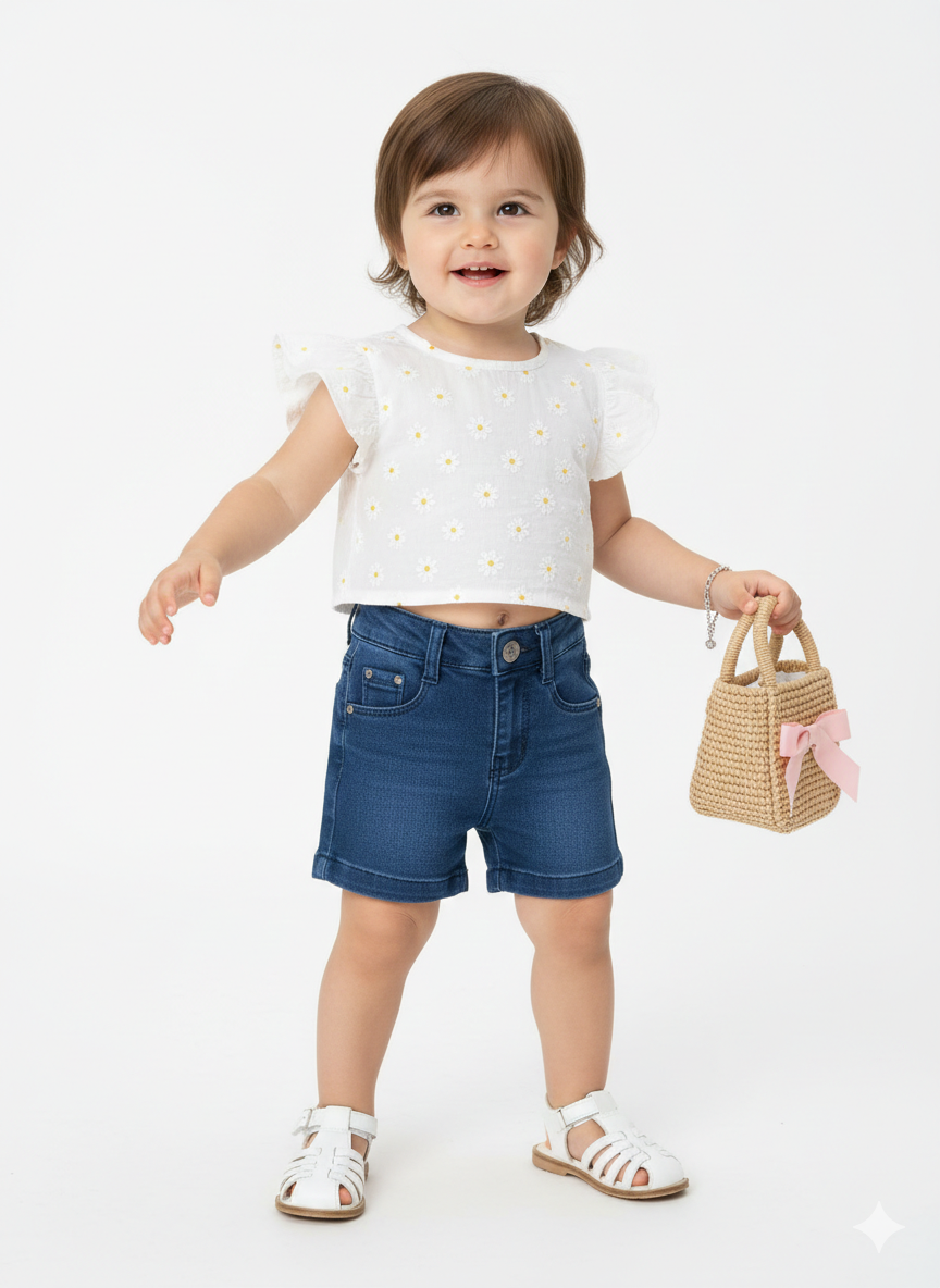 Toddler Girls' Classic Indigo Denim Shorts