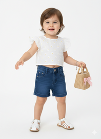 Toddler Girls' Classic Indigo Denim Shorts