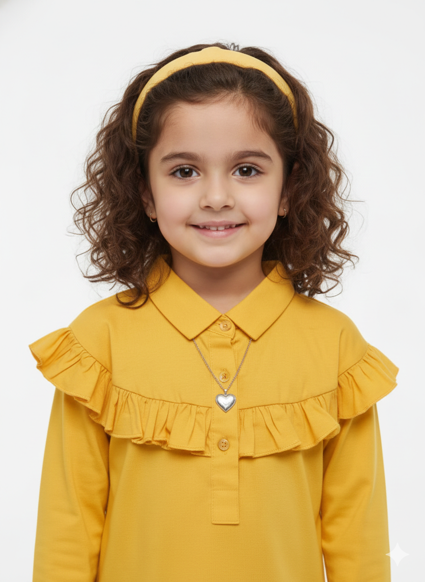 Girls' Yellow Long Sleeve Top