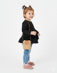 Girls' Black Asymmetrical Ruffle Top