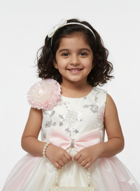 Girls’ Shimmering Iridescent Party Dress – Avant-Garde Ruffle Sleeve Frock