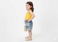 The "Playful Stripe" Distressed Denim Shorts