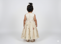 Girls’ Hand-Embellished Sage Green Floral Peplum Sharara Set.