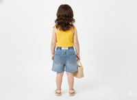 The "Playful Stripe" Distressed Denim Shorts