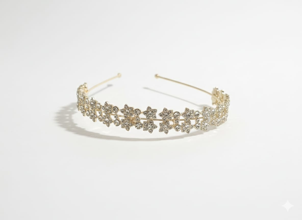 Gold Floral Double-Row Headband