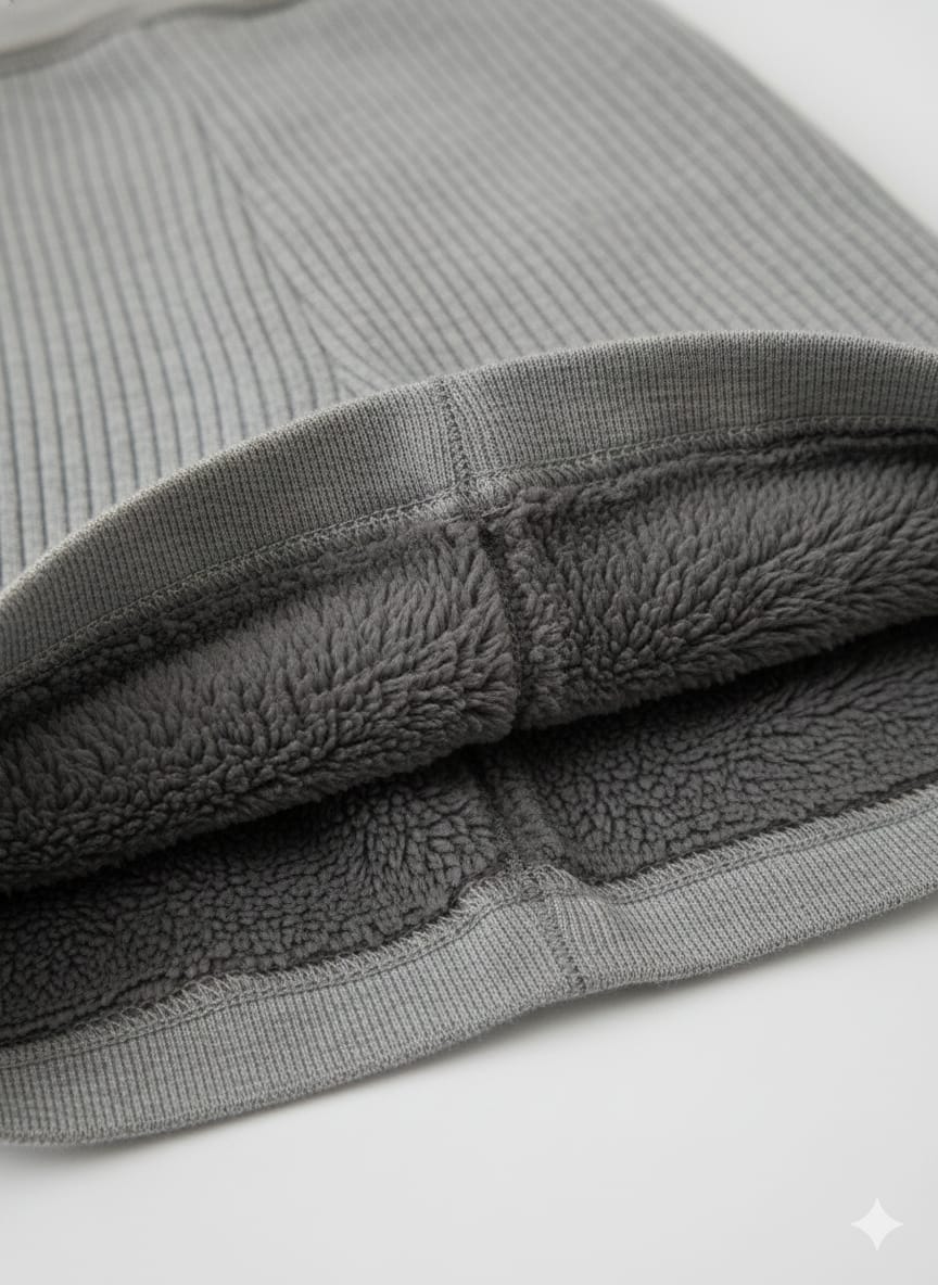 Grey Leggings with Floral Applique (Fleece)