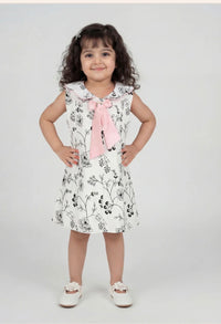 White Dress with Black Embroidery