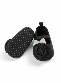 Infant Black Matte Finish Rosette Bellie